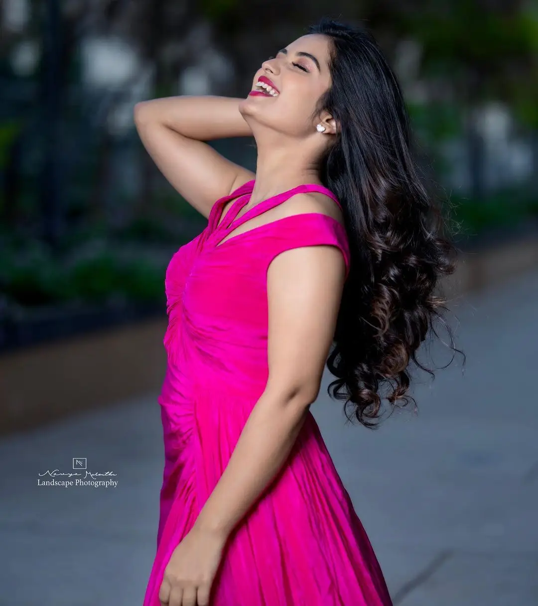 ETV Actress Priyanka Jain Wearing Pink Gown